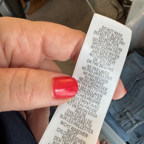 Adrianna Papell Navy Blue Sequin Lace Gown Short Sleeve Stretch Size 18W - Picture 10 of 12